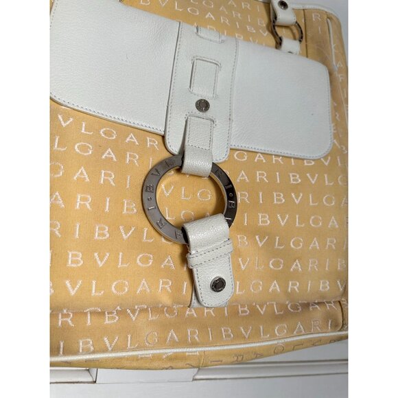 Bvlgari Logo Mania Pale Yellow Shoulder Bag / Tote - Picture 10 of 16
